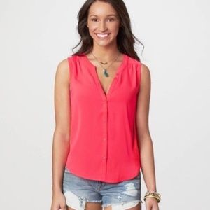 American Eagle Neon Pink Sleeveless Blouse